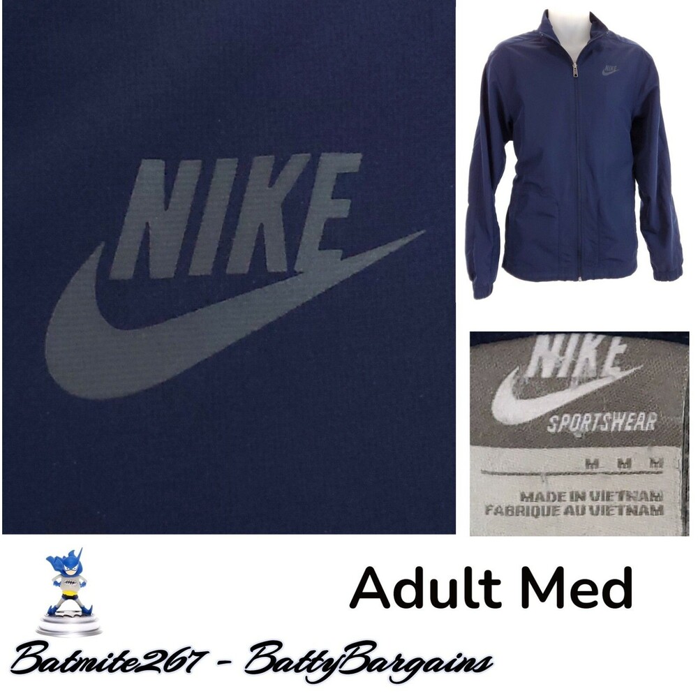 Vintage Nike Sportswear Y2K Men’s M Navy VTG Windbreaker Jacket Jersey Lining